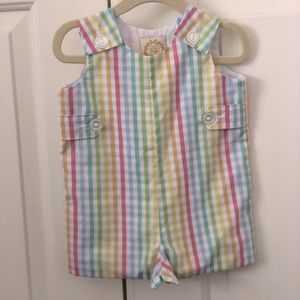 Beaufort Bonnet TBBC Jon Jon / Baby Boys Shortalls in Old Preston Plaid, 0-6m